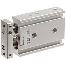SMC CXS Series Aluminum Air Cylinder with Guide Rod Plate, Ball Bushing Bearing, Compact, Switch Ready, Cushioned