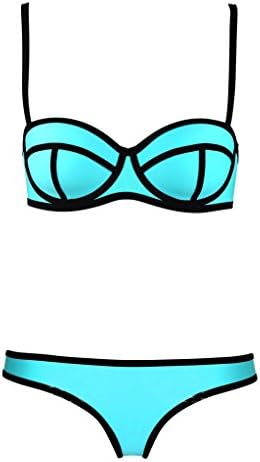 Sexy Blue Neon Style Bikini Large Size