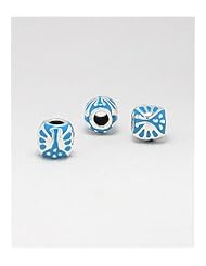 Butterfly Colored Enamel Bead In 92.5 Sterling Silver
