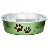 Loving Pets Metallic Bella Bowl Dog Bowl, Small, 1 Pint, Artichoke