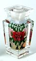Hand-painted Reverse Painted Crystal Vase - Floral, CLOSEOUT Sale