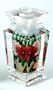Hand-painted Reverse Painted Crystal Vase - Floral, CLOSEOUT Sale