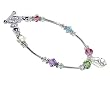 Sterling Silver Teardrop Multicolor Crystal Bracelet 7.5 inch Made with Swarovski Elements