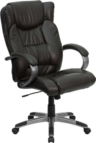 Flash Furniture BT-9088-BRN-GG High Back Espresso Brown Leather Executive Office Chair On Sale