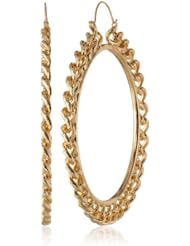 Isaac Mizrahi "Chain Gang" Large Chain Hoop Earrings