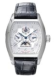Girard-Perregaux Richeville Mens' Automatic Perpetual Calendar Watch Stainless Steel Silver Dial on Leather Strap 27220-11-161-BA6A