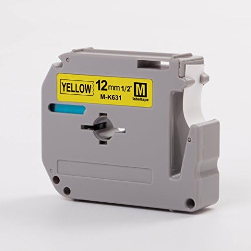 Wangsale Generic Replacemen Label Tape Compatible with Brother MK631 M-k631 P-Touch Tape 12mm x 8m (1 PK Black on Yellow)