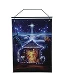 38 Lighted Religious Christmas Nativity Banner Yard Art