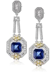 Judith Ripka "Estate" Chandelier Blue Drop Earrings