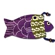 Peacock B014-2 Batik Fish within a Fish Purse - Purple