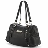 Liz Claiborne Satchel, Hang Ten - Black, Bone, Silver