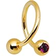 16 Gauge Gold Plated Purple Gem Spiral Twister Ring-4mm