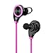 VIYAO Wireless Bluetooth Sport Headphone with/Mic for Running Stereo Earbuds Headset Earphones for Apple Watch iPhone 6s 6 Plus 5s Samsung Galaxy S7 S6 S5 HTC Android Smart Phones-Hot Pink