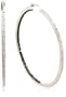 Sterling Silver Black and White Diamond Hoop Earrings (1 cttw)