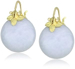 Gabrielle Sanchez 12mm Round Smooth Angelite Flyer Earrings