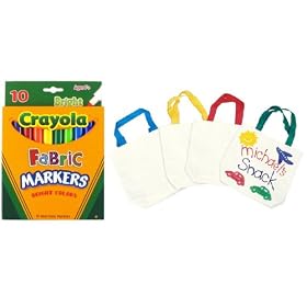 Design Your Own Teddy Bear Tote Bag: Party Pak for 6 w  Fabric Markers - Holds 8-10 Stuffed Animals by 