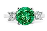 1.80 Ct 14k Round Emerald and Diamond Ring