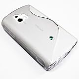 がうがう！ EMOBILE Sony Ericsson mini S51SE Wave Design TPU Case, Clear White ウェーブ・デザイン ソフトケース, クリアーホワイト ST15I-WTPU-02