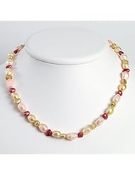 Sterling Silver Multicolor Freshwater Cultured Pearl Necklace