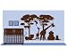 Large Silhouette Safari 1 Paint by Number Wall Mural