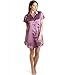 Camille Luxurious Knee Length Purple Satin Nightshirt
