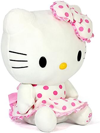 Hello Kitty Plush Doll White Dots Pattern 13"