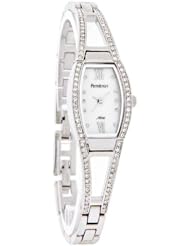 Armitron Womens 753531MPSV NOW Swarovski Crystal Accented Silver-Tone Bangle Bracelet Watch