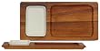 Wood Rectangle Veggie Dip Tray 14" x 7" With 5 1/2" x 3 3/4"D Ceramic Tray