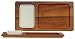 Wood Rectangle Veggie Dip Tray 14" x 7" With 5 1/2" x 3 3/4"D Ceramic Tray