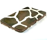 Giraffe Print Flat Opera Wallet with Checkbook Holder - In Choice of Trim Colors