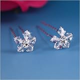 Swarovski Crystal Floret Silver Bridal Hair Pins (Pack of 2)