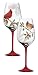 2 Assorted: Heaven & Nature Sing Hand painted Stemware Glasses - Lodge