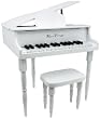 Gloss White "Baby" Grand 30 Key Childs Piano With Bench