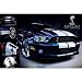 Ford Shelby GT 500 Blue Art Poster Print - 24x36