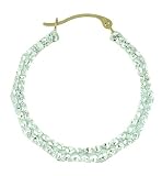Image of Evoke 9ct Gold Clear CrystallizedTM - Swarovski Elements Diamond Facet Round Creole