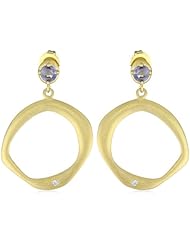 Vicente Agor "Volcanico" Blue Sapphire and Diamond Lava Flow Drop Earrings
