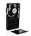 Welltop® Mini Mirror Fan Handheld Pocket Fan Electric Personal Fans 3 Speeds Portable Mini USB 18650 Rechargeable Emergency Power Bank Ultra-thin Summer Fan (Black)