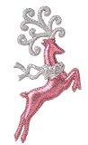 7 Pink And Silver Glitter Jumping Reindeer Christmas Ornament