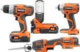 Factory Reconditioned RIDGID ZRR9681 4-PIECE 18-Volt Lithium-Ion Combo Kit