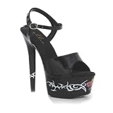 410u9EpoibL. SL160  6 Inch Sexy High Heel shoes Tattoo Platform Shoes Goth BIKER Black White Size: 6