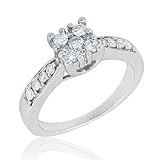 Diamond Square Frame Engagement Ring 1/2ctw