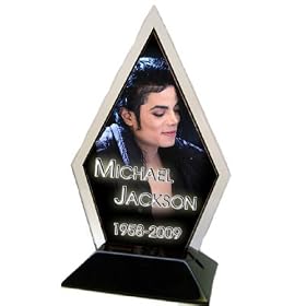 Michael Jackson Glass Memorial Plaque -Diamond Shaped