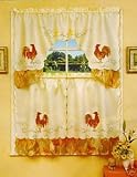 3pc Rooster Swag Kitchen Curtain Set