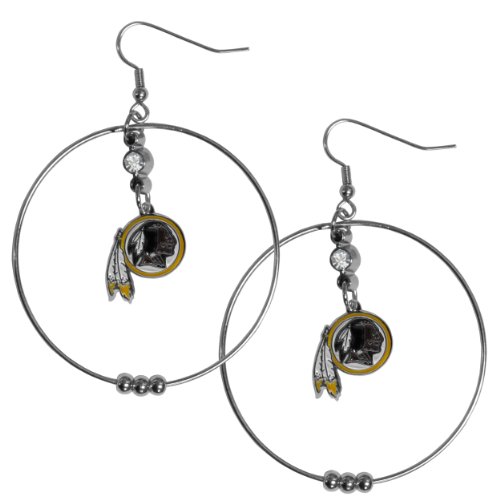 NFL Washington Redskins Hoop Earrings, 2-Inch