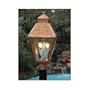 Gas Light America 400CSU Baltimore Copper Natural Gas Light With Dual Mantle Burner And Solid Top On Post Mount