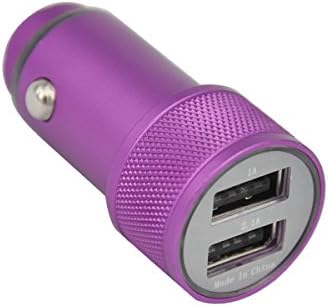 FruitFans 2.1A Dual USB Super Fast Car Charger, 2 Port Intelligent Output for Charging Apple and Android Devices (Purple)