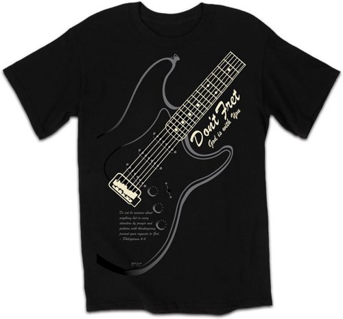 Kerusso Adult Christian Guitar T-shirt Don't Fret God Is With You