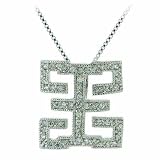 Sterling Silver Deisgner Inspired Simulated Diamond cz Pendant