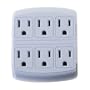 Globe Electric 46007 6 Outlet Grounded in Wall Adapter