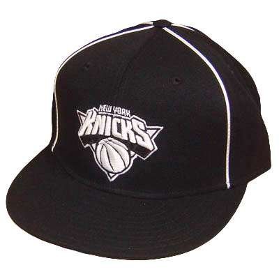 NBA NEW YORK KNICKS BLK FLAT BILL FITTED LG XL HAT CAP